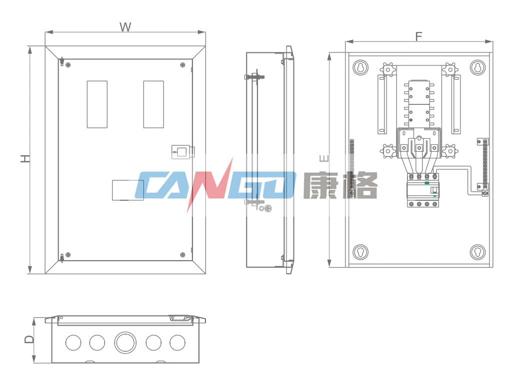 Kgdb Three Phase DIN Rail Type Metal Distribution Board