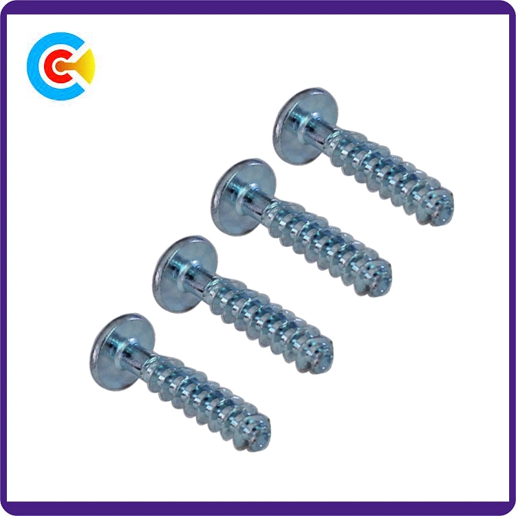 DIN/ANSI/BS/JIS Carbon-Steel/Stainless-Steel Plum Flat Head Tail Self Tapping Screws for Building