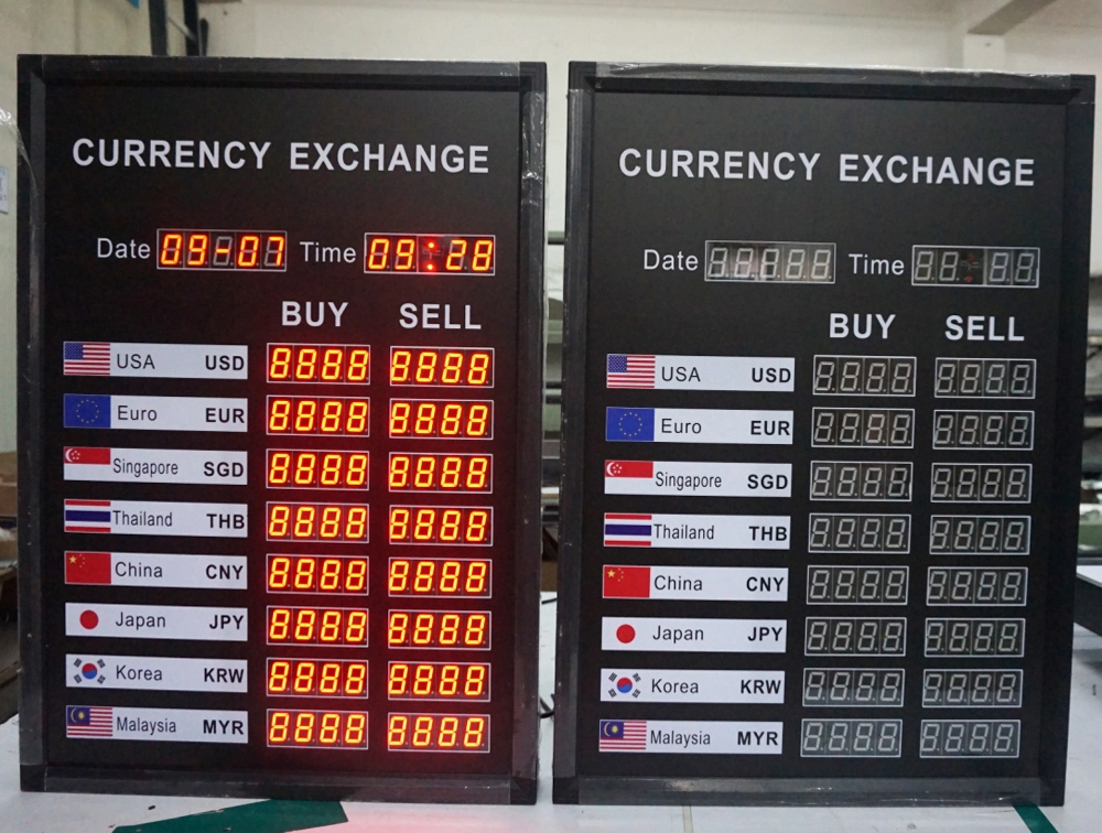 OEM Indoor and Outdoor Display LED Foreign Currency Exchange Rate Board dB1000