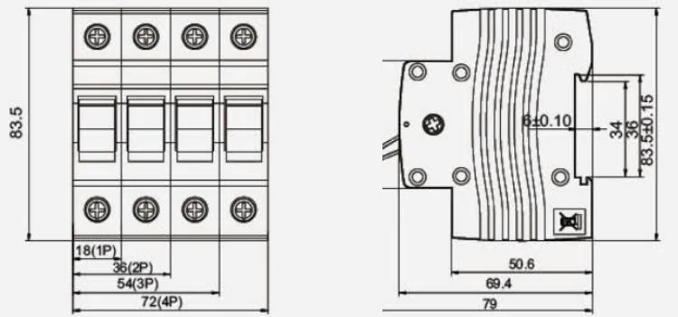 Aoasis Aoh-125 125A 1p Msd DIN Rail Mini Manual Isolator Disconnector Switch