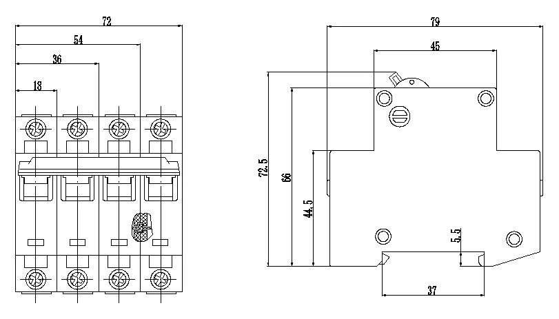 Arc1-63A Non-Slip Design 1p 2p 3p 4p 230/400V AC 16A 25A 32A 63A 6ka Air Mini Circuit Breaker MCB