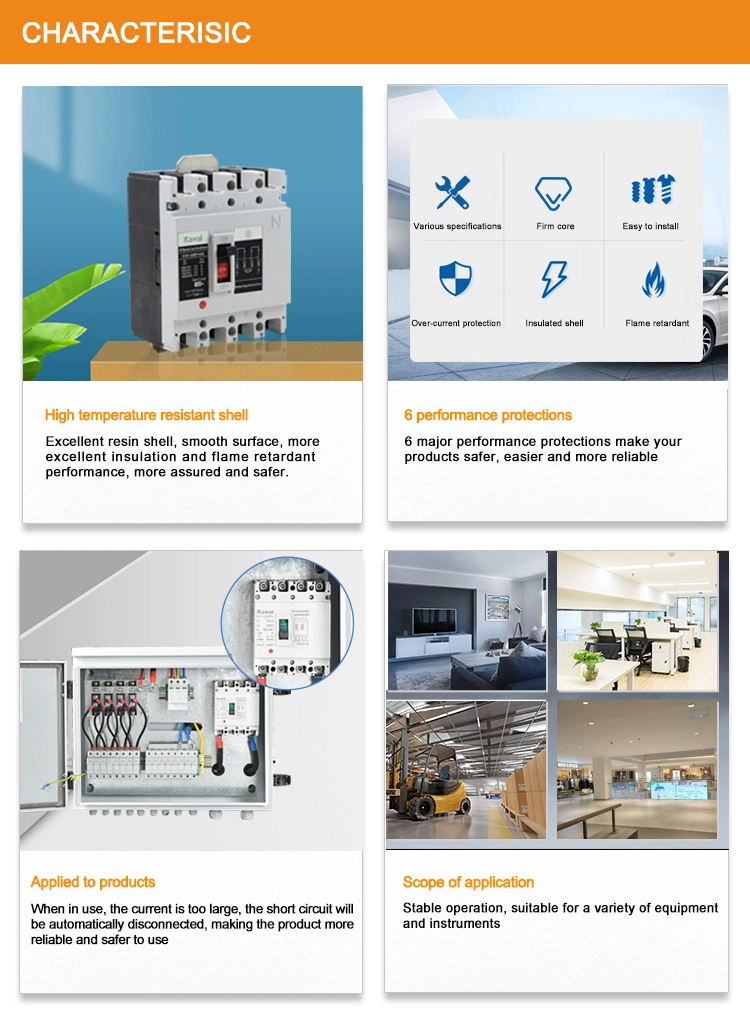 Kayal 350A 400A 3pole MCCB MCB Adjustable Circuit Breaker