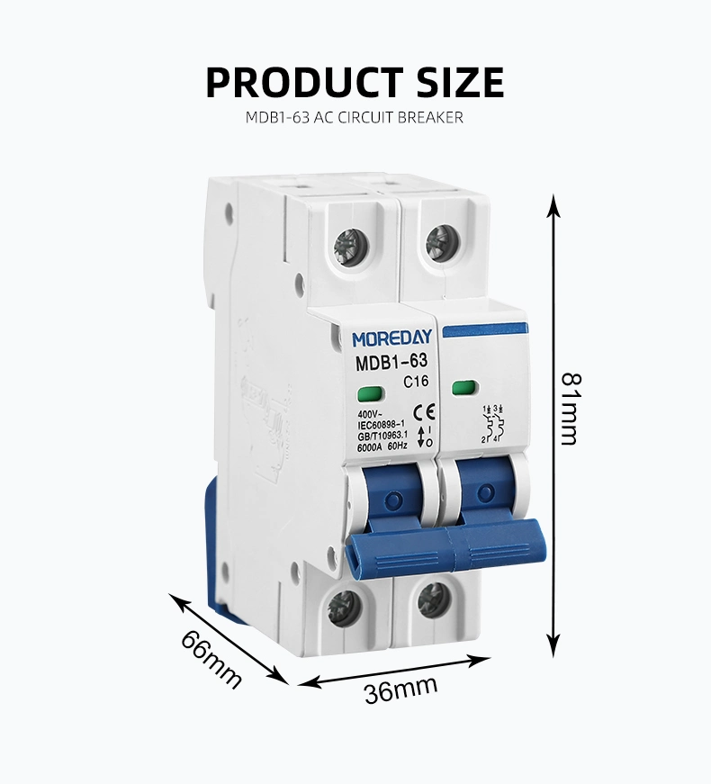 High Quality 32A 63A 6ka 1p 2p 3p 4p AC MCB DC Mini Circuit Breaker