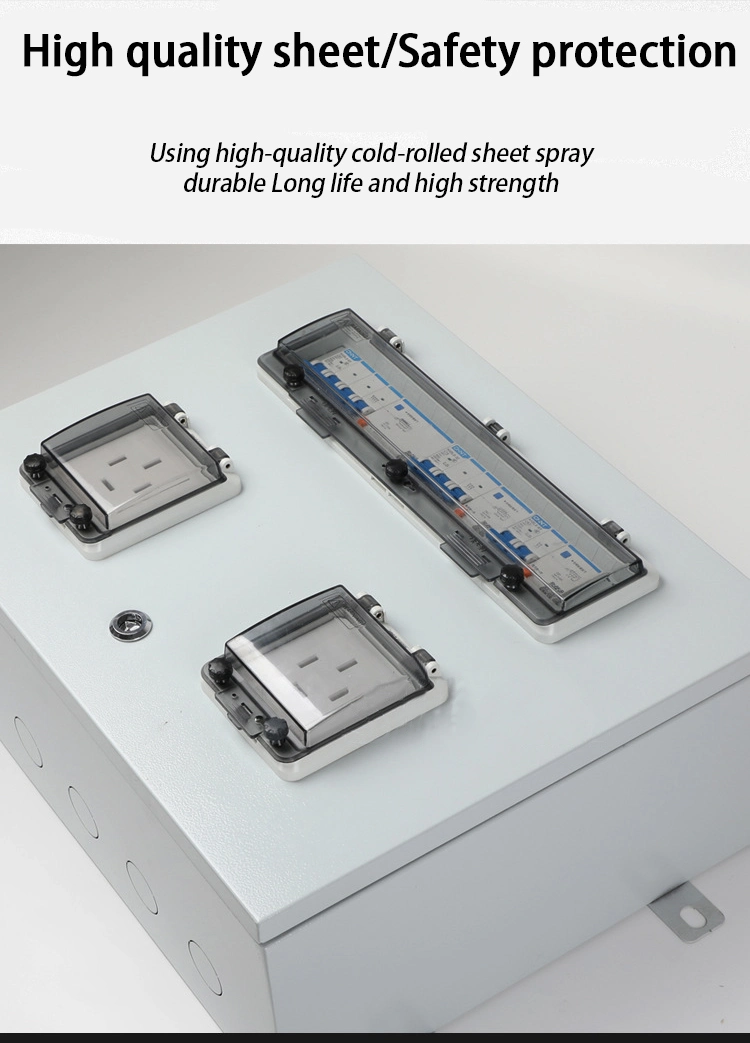 IP66 450*300*180mm Customized Industrial Plug Socket Outdoor Portable 3 Phase Power Metal Distribution Box