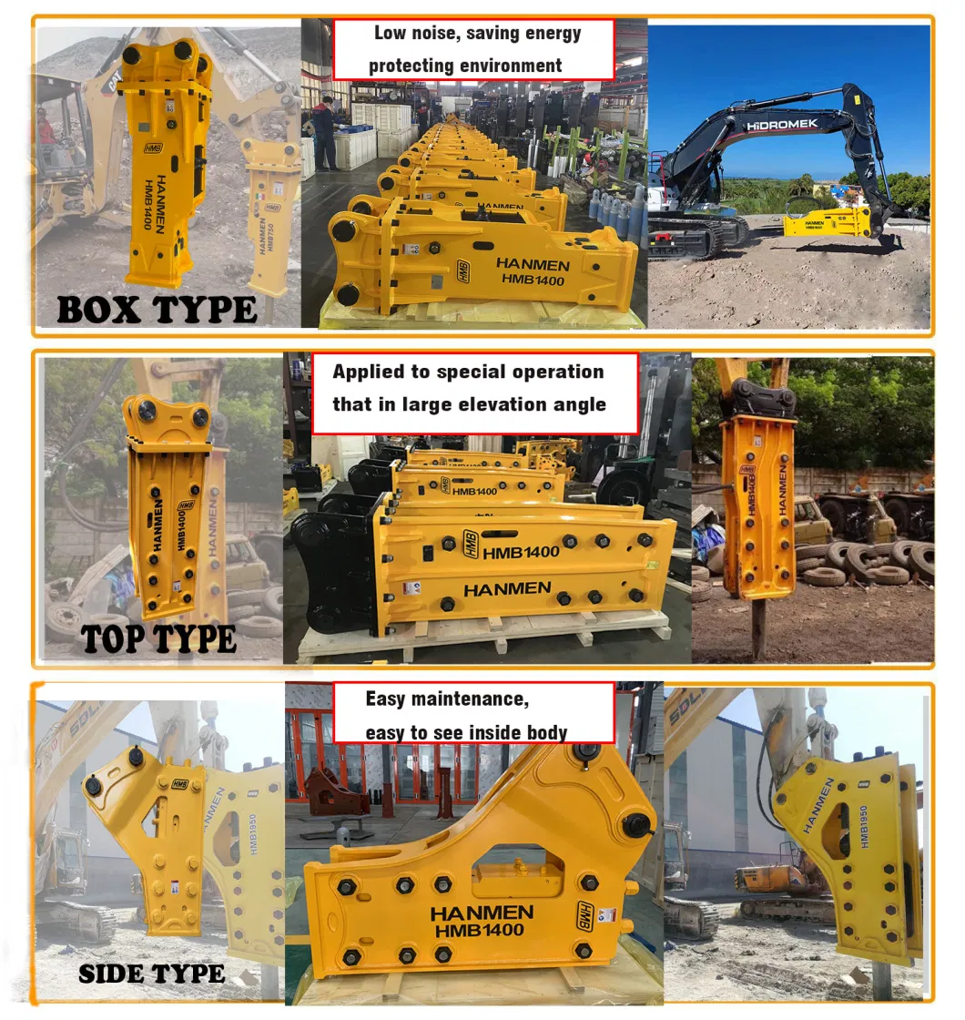 Construction Machinery OEM CE 20ton Sb81 140mm Chisel Hmb Excavator Attachments Box Rock Hammer Hydraulic Breaker for PC200 Excavator