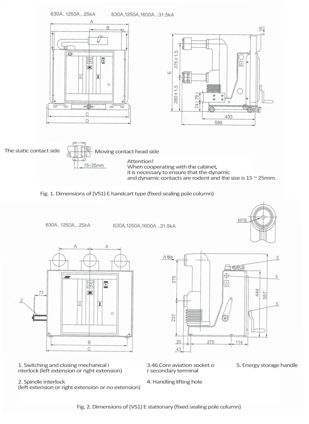 Manufacturer Vib-24kv Indoor Vacuum Switchgear MCB Mini Circuit Breaker with Test Report