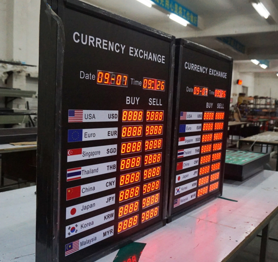 OEM Indoor and Outdoor Display LED Foreign Currency Exchange Rate Board dB1000