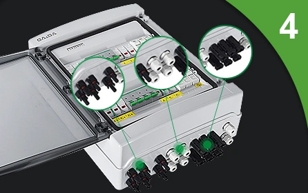 Gada DC Combiner Box IP65 Enclosure 1 String with Fuse SPD MCB Gds-PV1-1