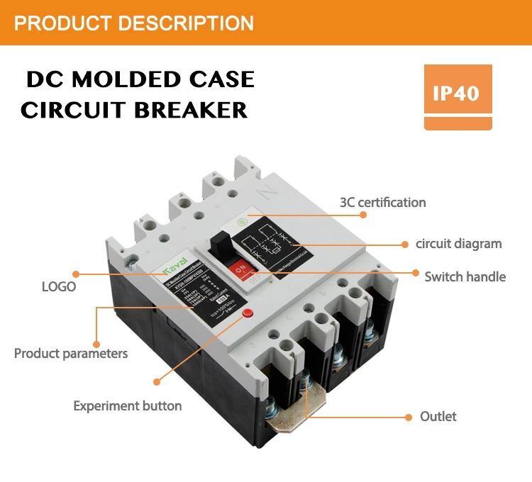 Kayal 350A 400A 3pole MCCB MCB Adjustable Circuit Breaker