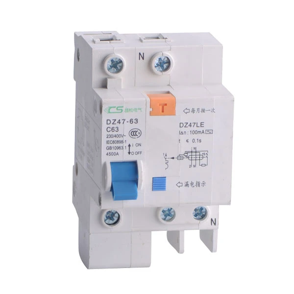 Dz47le - 63 2p 6ka Electronic RCBO RCCB with Overcurrent Protection