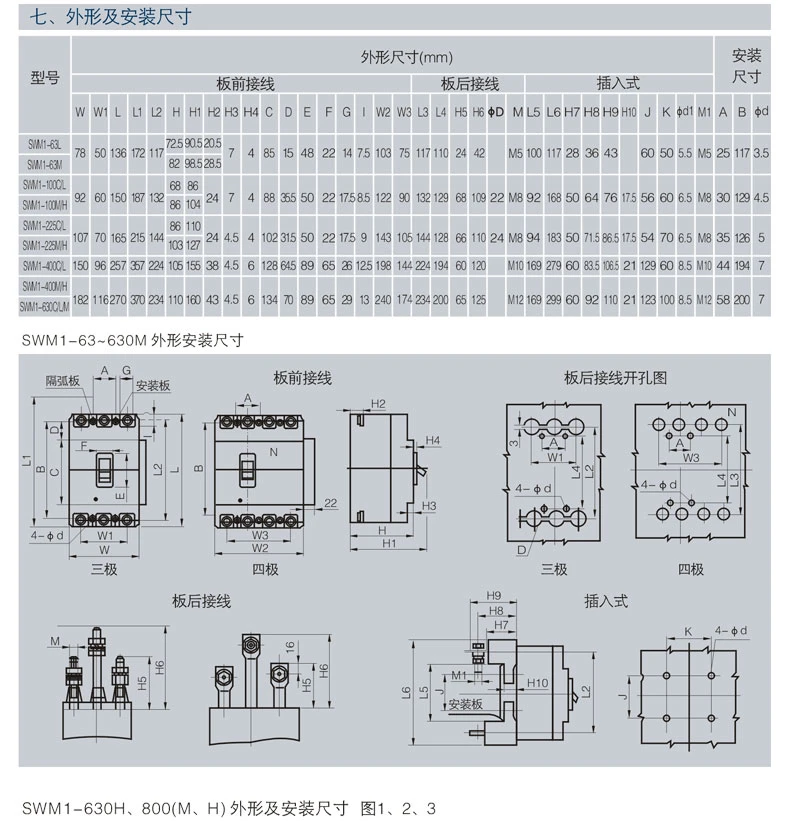 800V Air Electrical Moulded Case Circuit Breaker MCCB