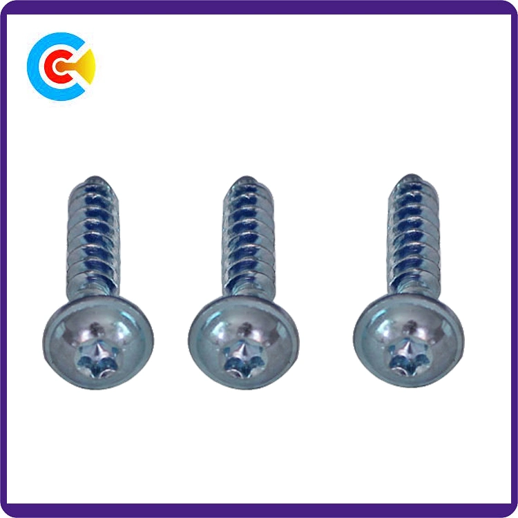 DIN/ANSI/BS/JIS Carbon-Steel/Stainless-Steel Plum Flat Head Tail Self Tapping Screws for Building