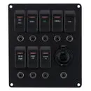 8 Switch Panel with 12V Illuminated Toggle Switch Panel with Breakers