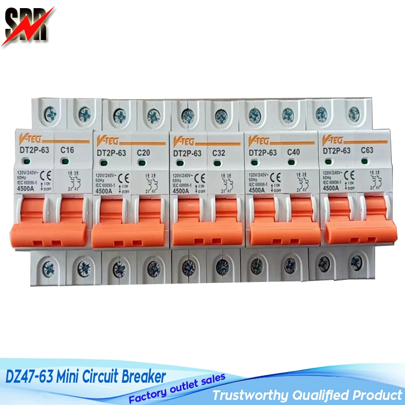 Dz47-63 1p, 2p, 3p, 4p 6A-63A Mini Circuit Breaker (DZ47-63 MCB)