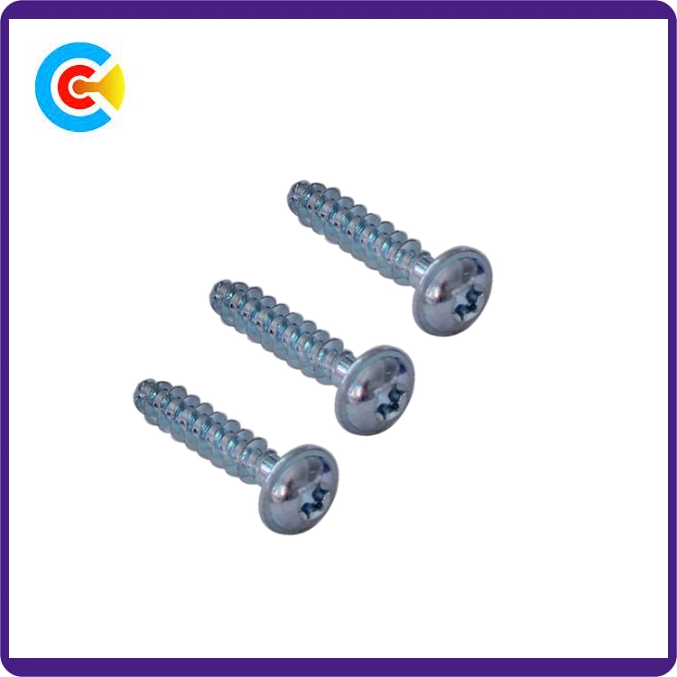 DIN/ANSI/BS/JIS Carbon-Steel/Stainless-Steel Plum Flat Head Tail Self Tapping Screws for Building