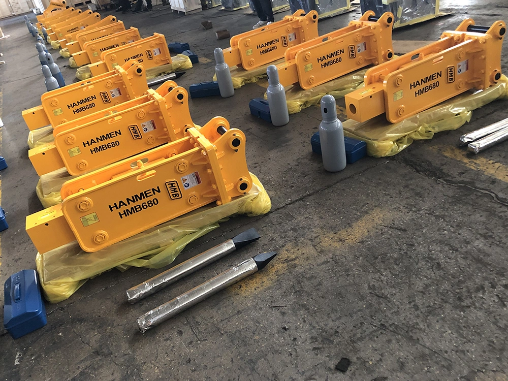 Mini Excavator Backhoe Demolition Jack Hammer Side Top Silent Box Type Stone Concrete Impact Road Vibro Rock Hydraulic Breaker