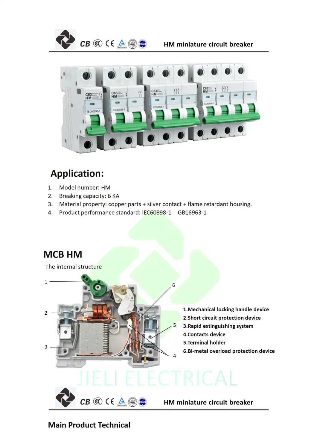 Jieli Scm New Design 6ka Mini Circuit Breaker