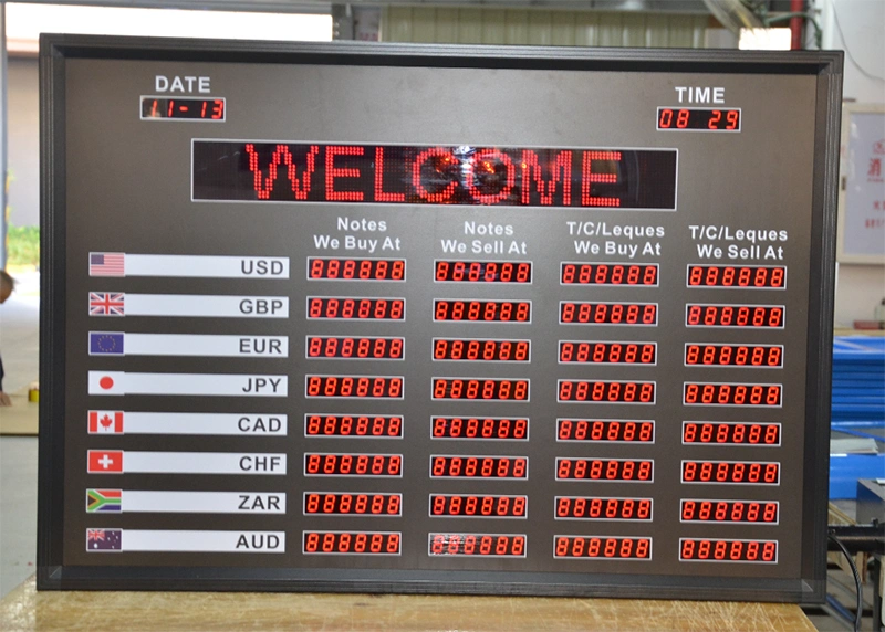 OEM Indoor and Outdoor Display LED Foreign Currency Exchange Rate Board dB1000