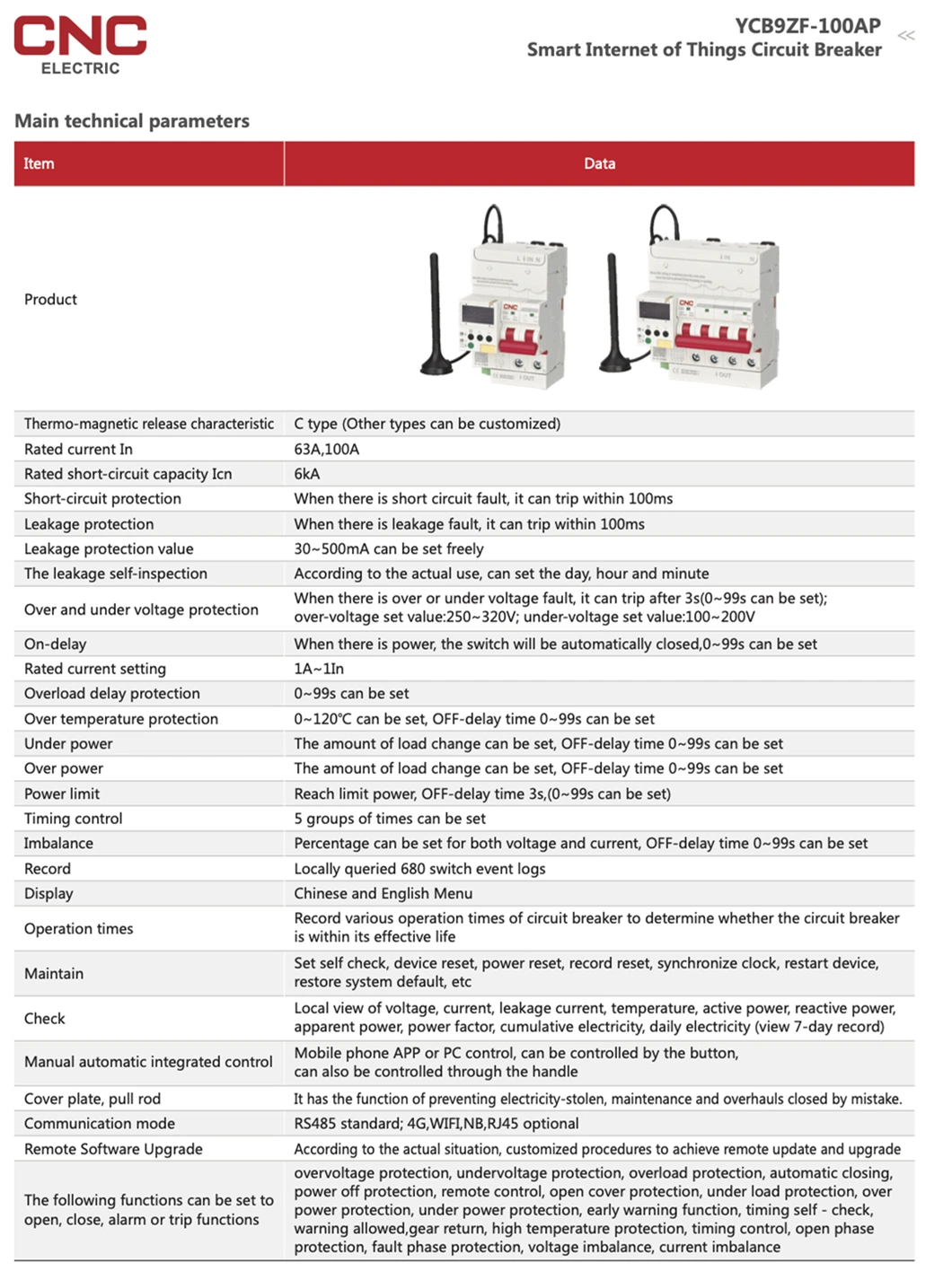 More Than 20000 Times Normal Type Electrical Circuit Breaker RCCB Switch