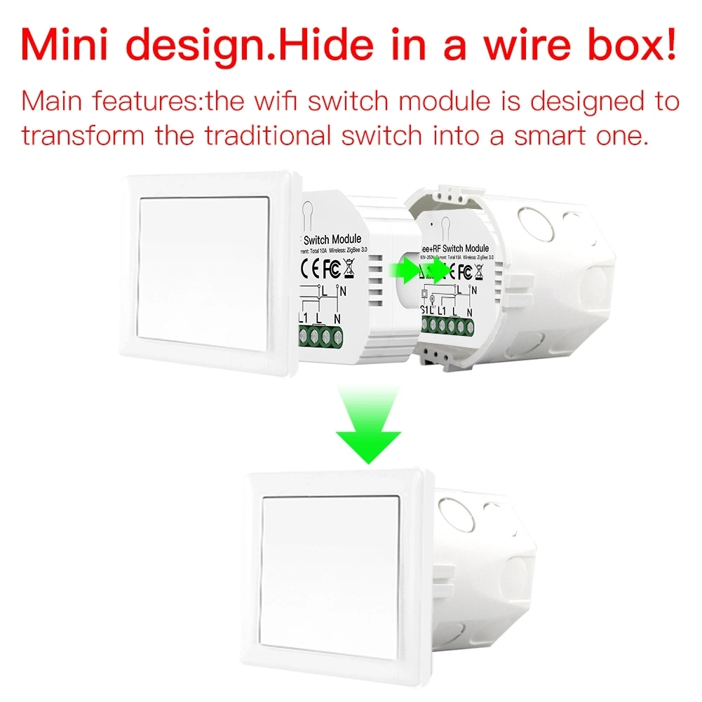 Zigbee Hidden Smart Switch 3gang Hidden Breaker with Tuya APP