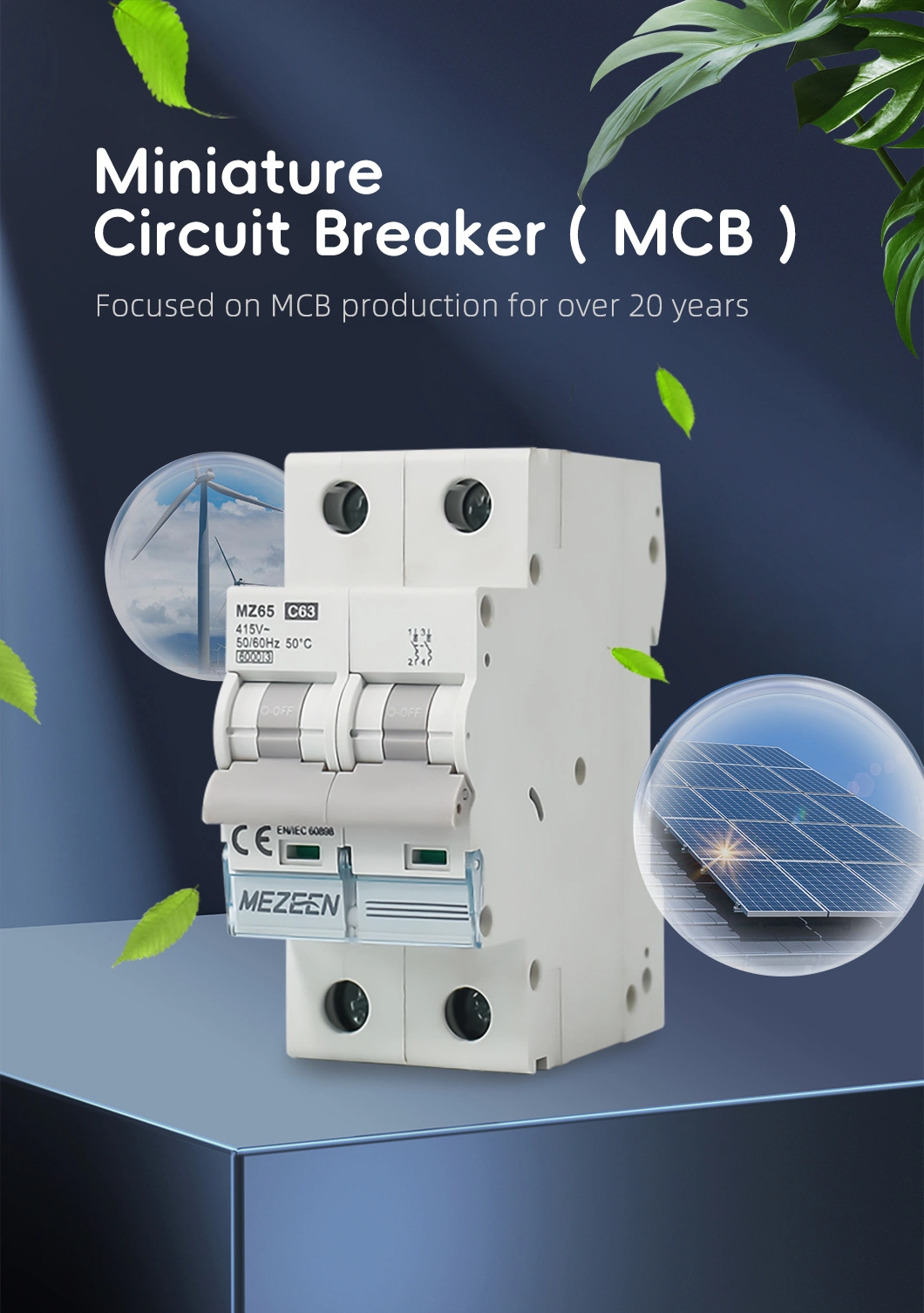 Miniature Circuit Breaker MCB Electrical Safety 6ka 400V 2p 10A Mini AC Dp Circuit Breaker