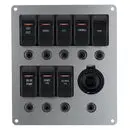 8 Switch Panel with 12V Illuminated Toggle Switch Panel with Breakers