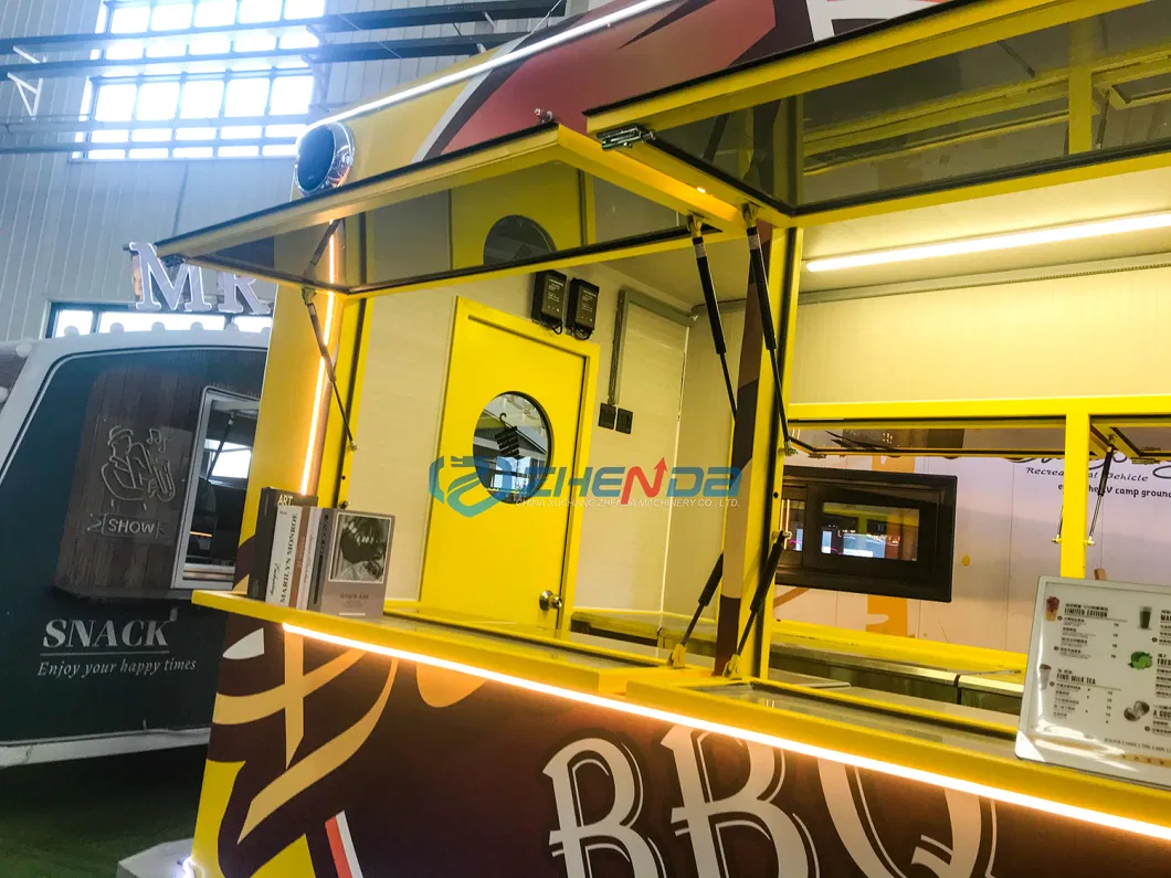 Zhenda Quality Limited Edition Yellow Fashion Simple and Elegant Street Outdoor Mobile Food Truck