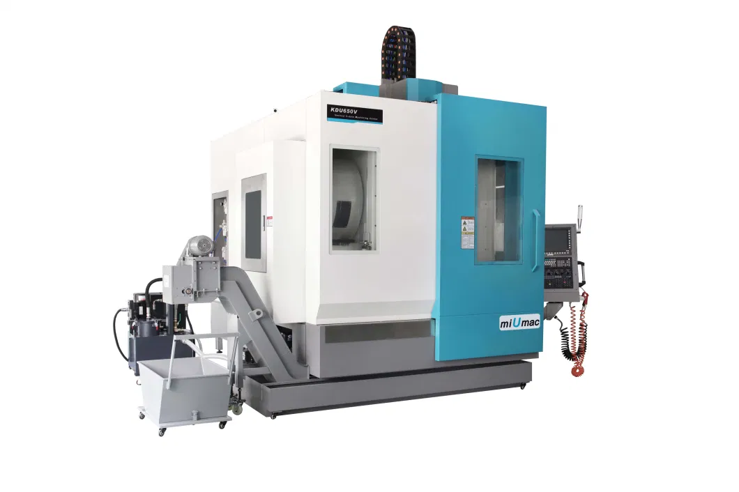 Kd 5-Axis Machining Center Kdu650V CNC Machine Tools with Bt40 Spindle Bore Taper and 300kg Max Table Load