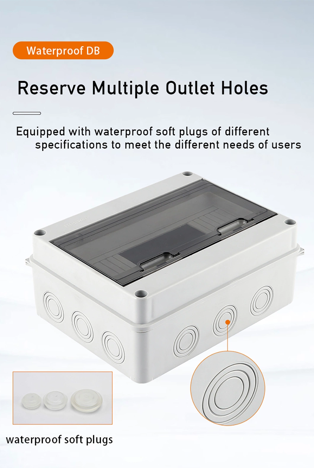 Ht Series IP65 Waterproof Outdoor 5way Safety Plastic MCB Distribution Box