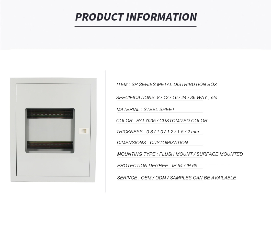 Mezeen Power Distribution Box 24 Way Metal MCB Distribution Cabinet Custom Enclosure Box