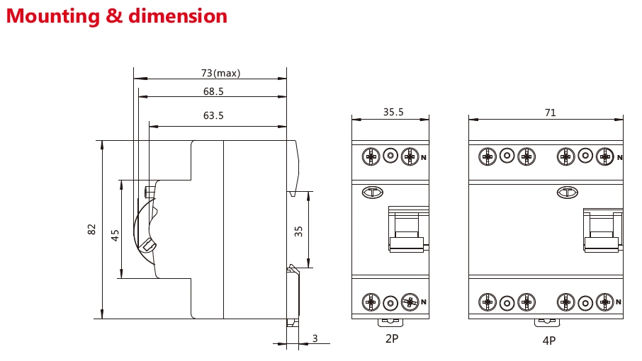 Geya Gyl8 High Quality 3p+N ELCB RCCB RCBO RCD 63AMP Circuit Breaker Electronic &amp; Magnetic IEC61009 RCCB