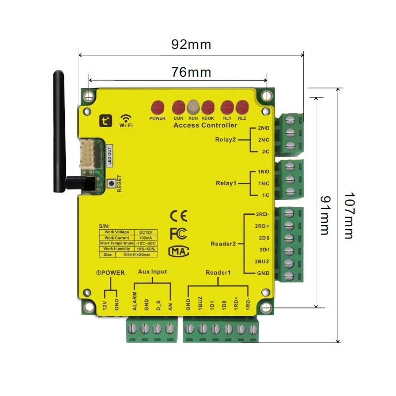 Tuya APP Phone Control WiFi Security Access Control System Access Control Panel Door Access Control Board