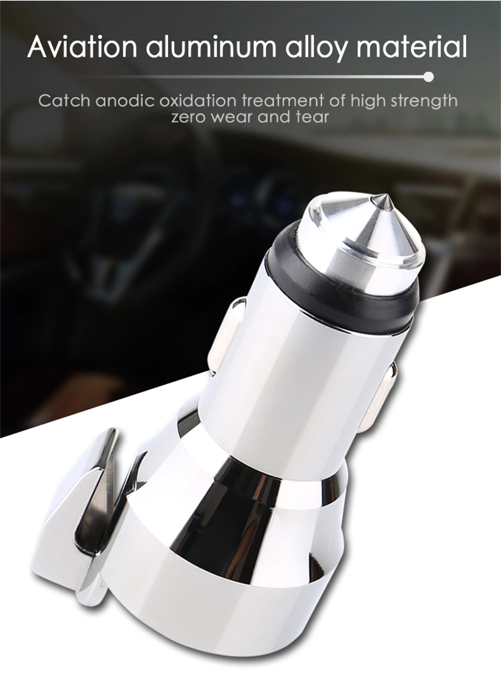 Multi-Function Safety Hammer Emergency Car Charger Window Glass Breaker