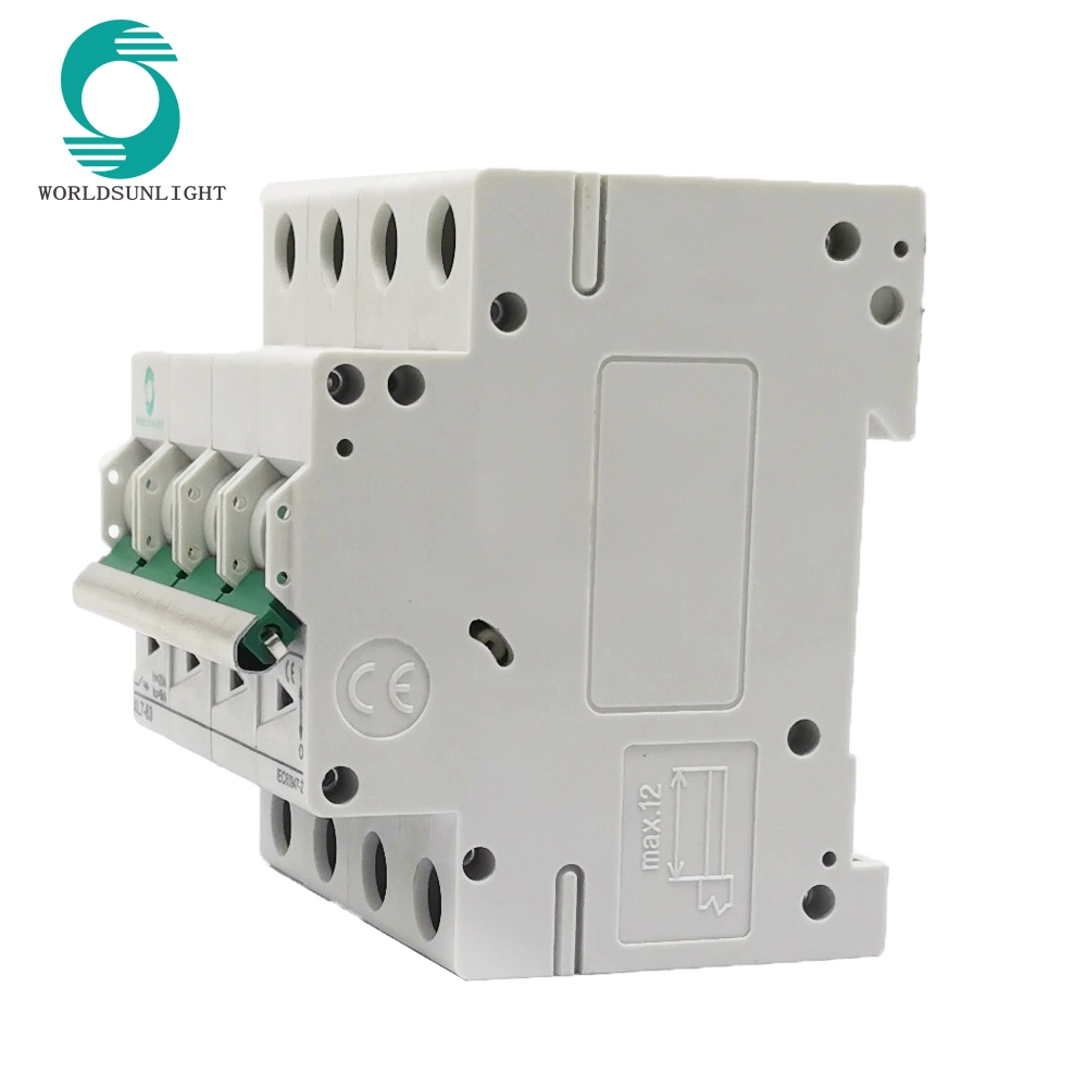 DC 1p 2p 3p 4p 1A-63A 250V 500V 750V 1000V Curve C DC MCB Circuit Breaker