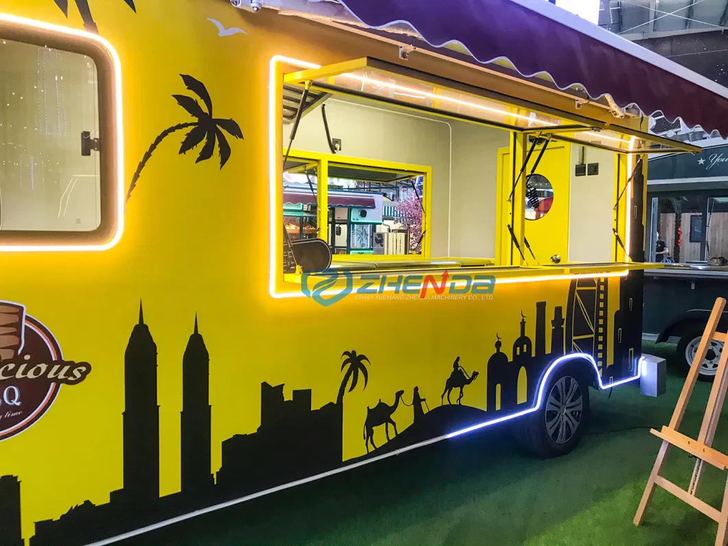 Zhenda Quality Limited Edition Yellow Fashion Simple and Elegant Street Outdoor Mobile Food Truck