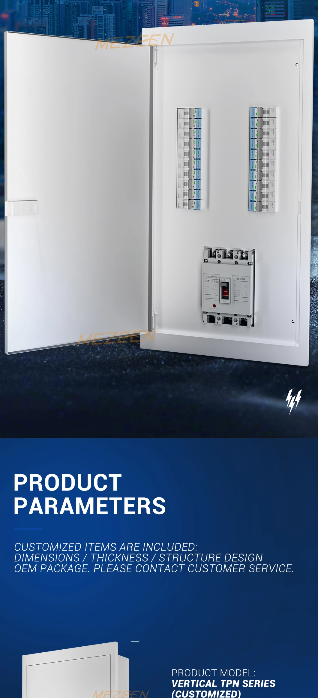 Tpn Series Electrical Metal Distribution Box Customized Cold-Rolled Sheet Power Distribution Board