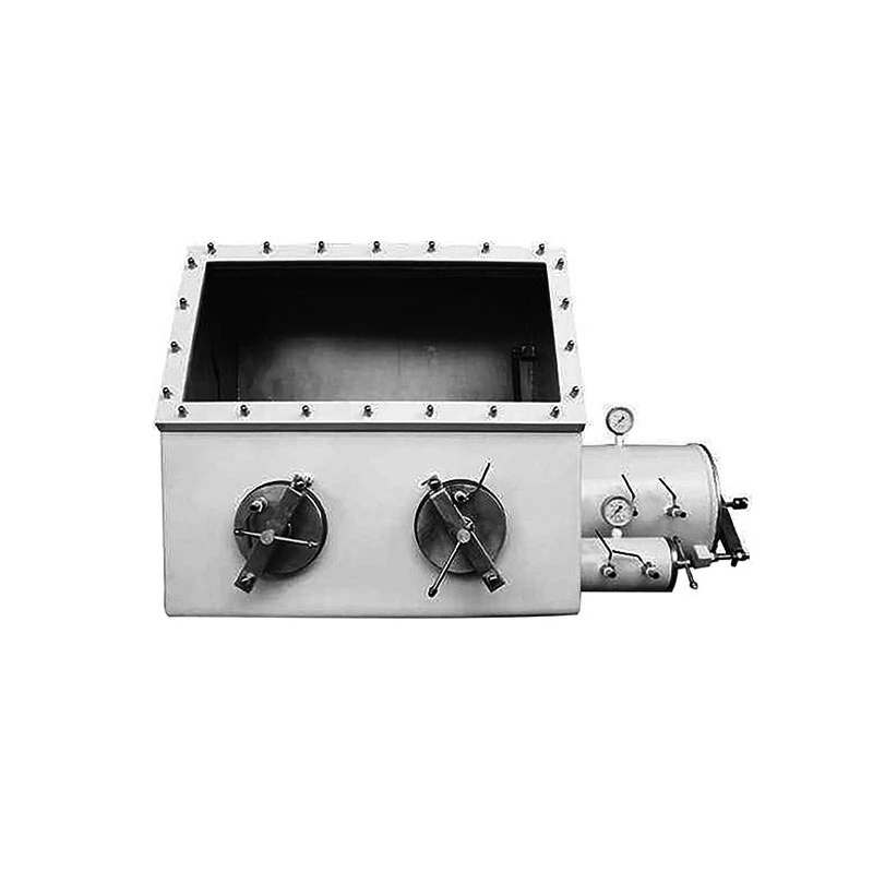 Small Size Stainless Steel Glove Box with Airlock Chamber, Gauges and Vacuum Flanges