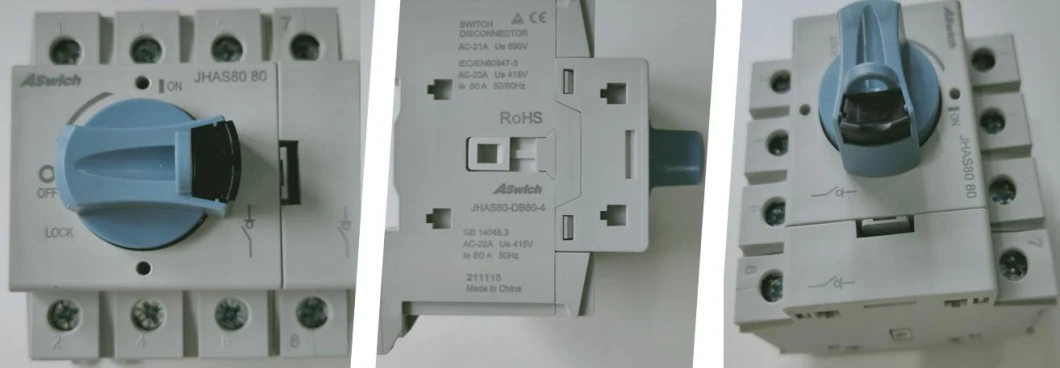 Disconnector Jhas80 Series AC 60A 80A 100A 125A 415V 690V Isolating Switch