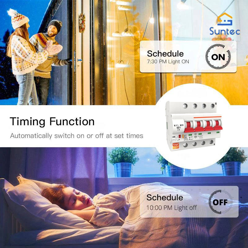 Tuya Smart WiFi/Zigbee MCB Circuit Breaker 3p Overload Shortcircuit Protection for Home Automation