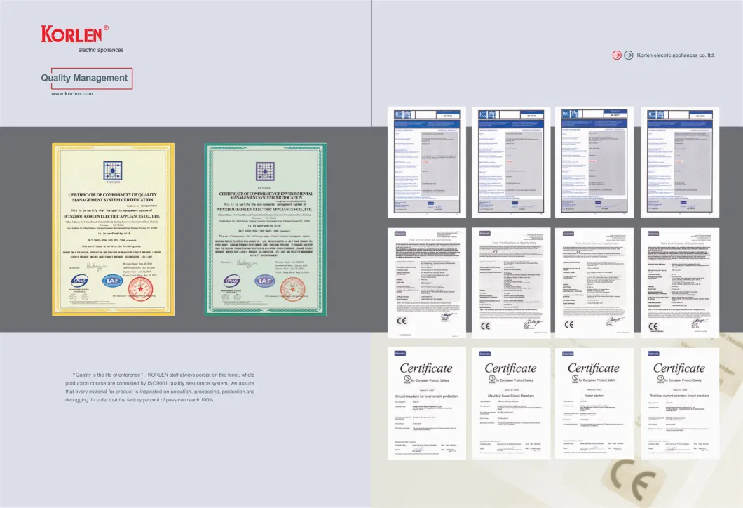 Professional Manufacturing of Low-Voltage Electrical Appliances for 34 Years Korlen Miniature Circuit Breaker MCB IEC60898