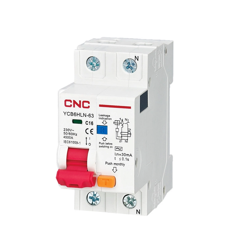 CNC Professional Miniature Circuit Breaker Manufacturer Ycb6hln 1 Pole 1-63 AMP MCB RCCB/RCBO/ELCB/MCB