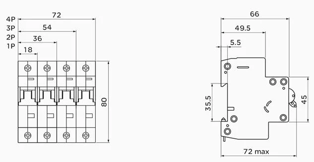 Mini Circuit Breaker Rdx6-63 Serise 230V/400V 10ka People Electrical