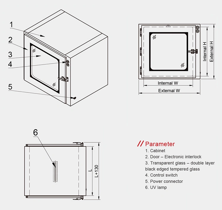 Marya CE Verified Clean Room Cleanroom Pass Box Chamber