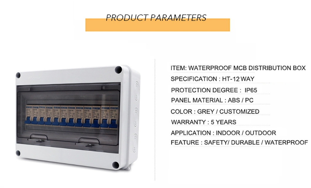 12 Way IP65 MCB Distribution Box Circuit Breaker Enclosure Box