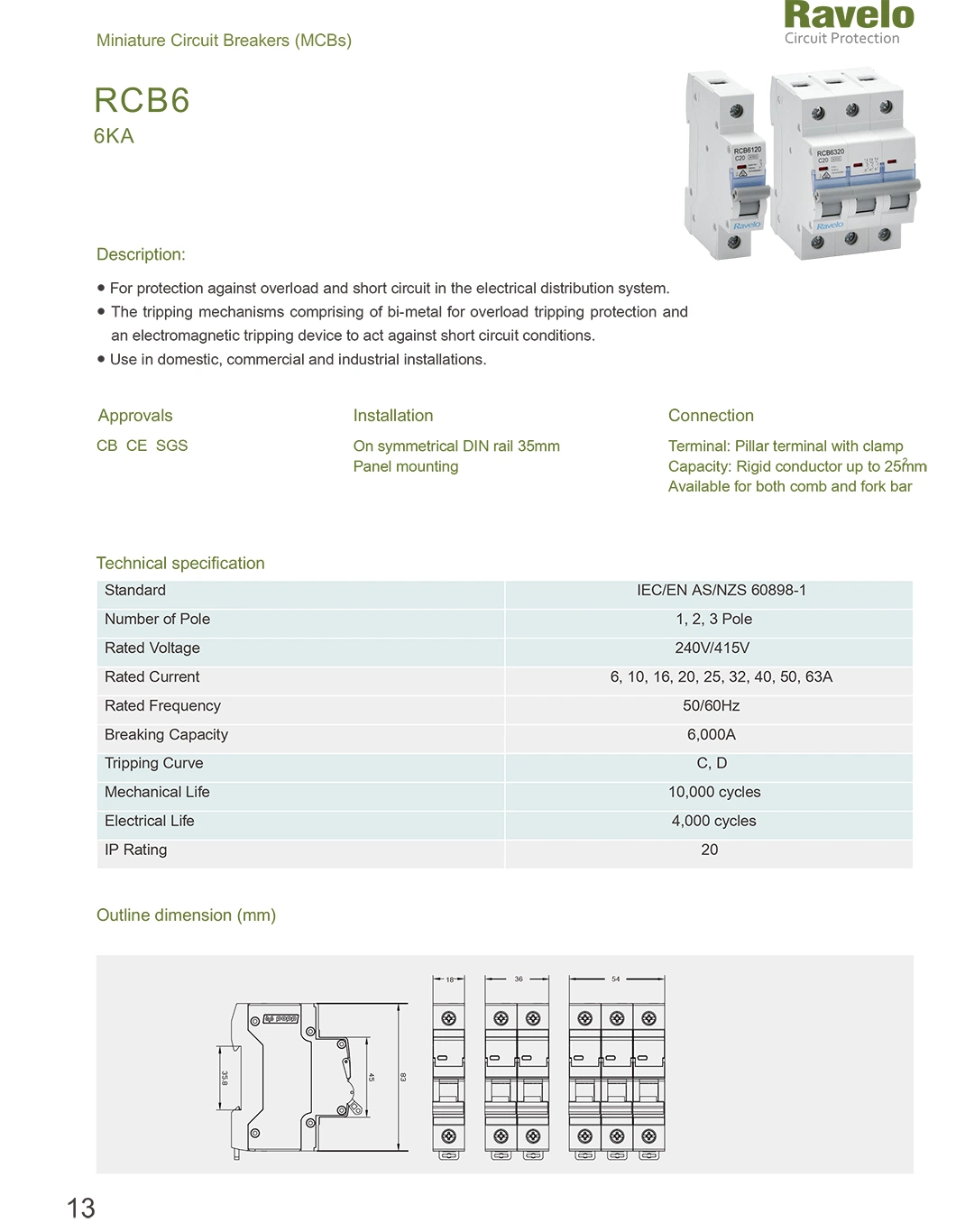 2 Pole MCB Circuit Breaker Main Switch Low Price Australia