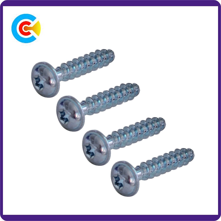 DIN/ANSI/BS/JIS Carbon-Steel/Stainless-Steel Plum Flat Head Tail Self Tapping Screws for Building