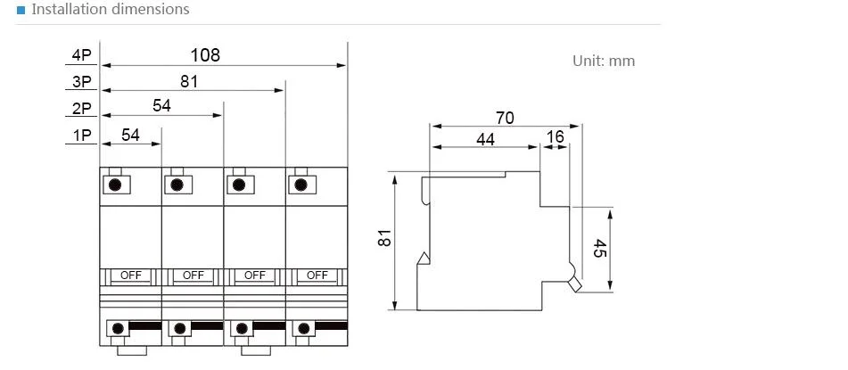 Dz47-125 1p 100A AC MCB, DC Miniature Solar PV Electrical Air