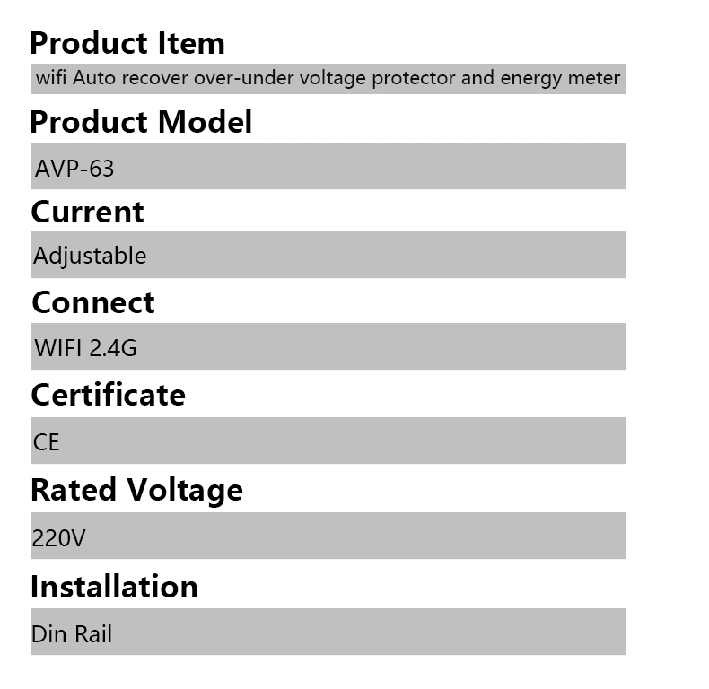 Tuya APP WiFi Smart Circuit Earth Leakage Over Under Voltage Protector Relay Device Switch Breaker Energy Power Kwh Mete