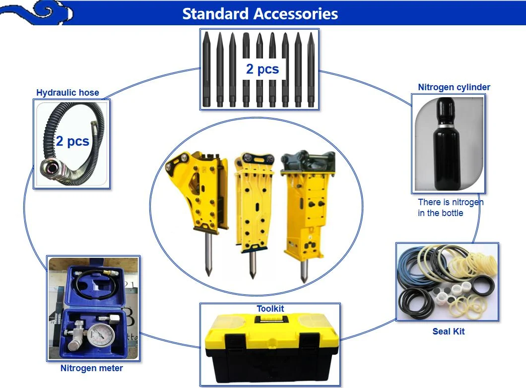 CE Hydraulic Hammer Excavator Hydraulic Breaker for PC200 320d Sk200 Excavator Digger