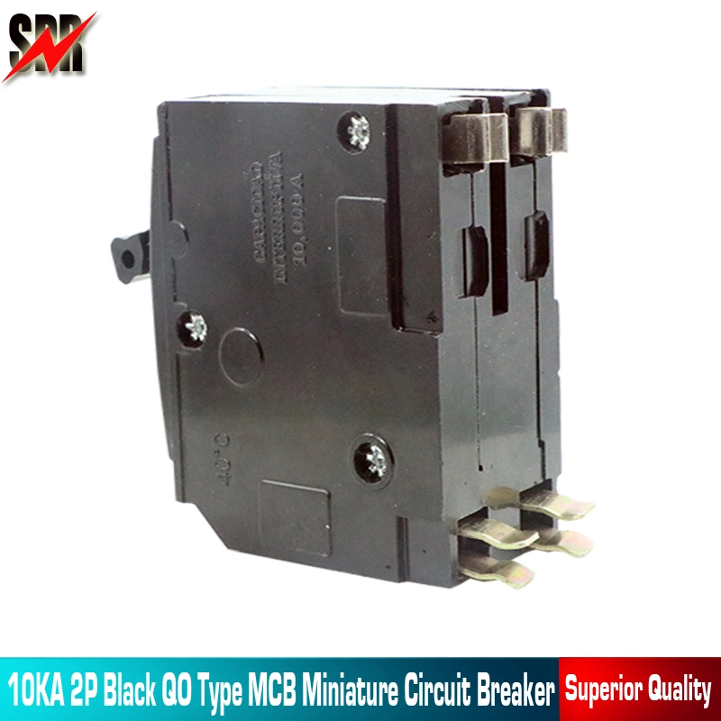 High Quality 10ka 2pole Black Qo Type MCB Miniature Circuit Breaker